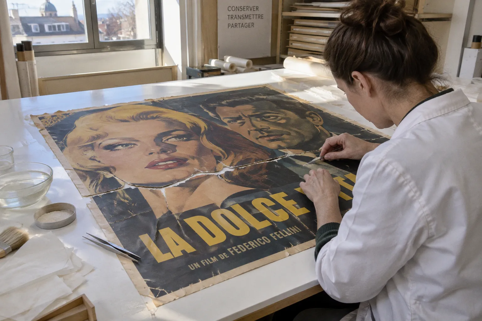 Restauration d'affiches de cinéma : faut-il réparer les déchirures ?